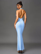 Cowl Neck Backless Mermaid Hem Bodycon Dress